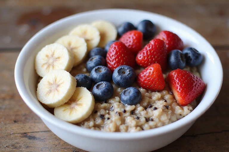 Bowl de avena con frutas y semillas