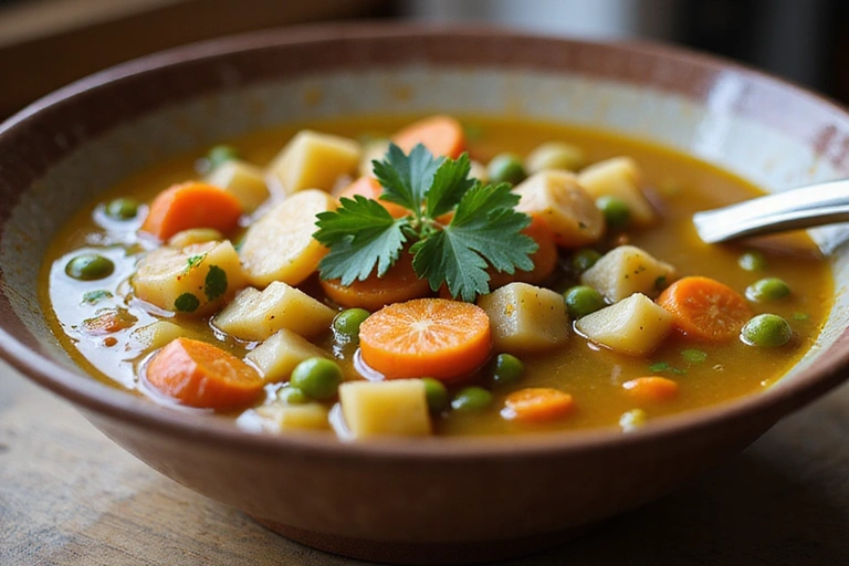 Sopa de verduras casera y reconfortante