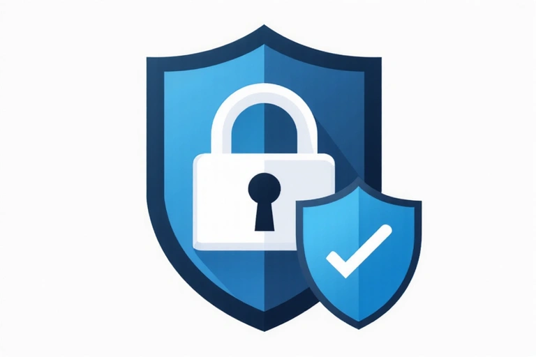 Un candado digital seguro con un escudo, simbolizando la protección de datos y la privacidad.