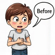 Ilustración de una persona con malestar (antes)